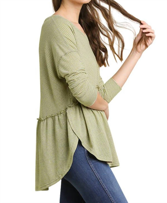 Umgee - Babydoll Striped Top