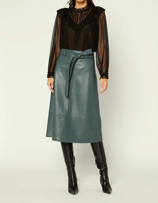 Current Air - High Waist Pleather Midi Skirt