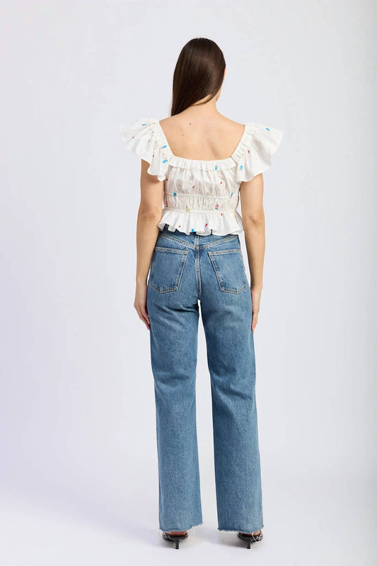En Saison - Nellie Flutter Sleeve Top