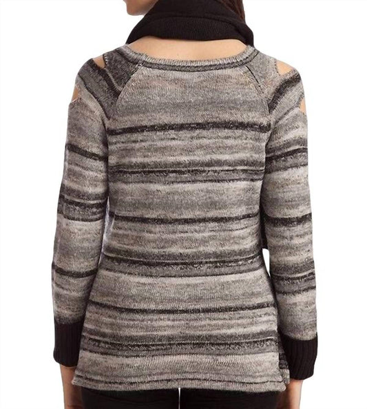 Bethany Striped Sweater W/ Scarf