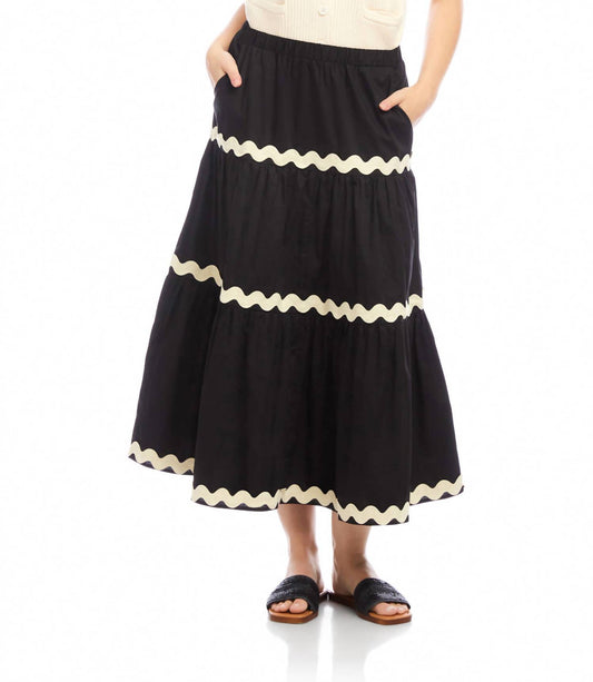 Karen Kane - Ric-Rac Trim Tiered Midi Skirt