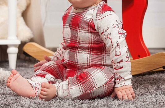 Tesa Babe - Baby Unisex Plaid Holiday Romper