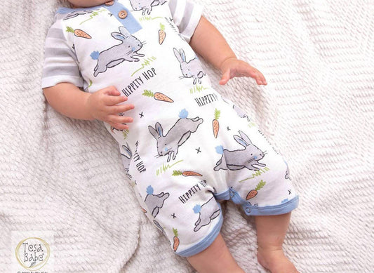 Tesa Babe - "Easter Parade" Henley Shortie Romper for Baby Boys