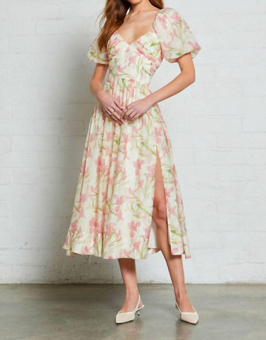 Astr - Women's Sasilia Floral Puff Sleeve Dress