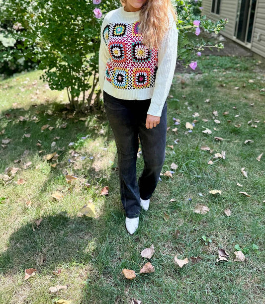 Bibi - Squares Crochet Sweater