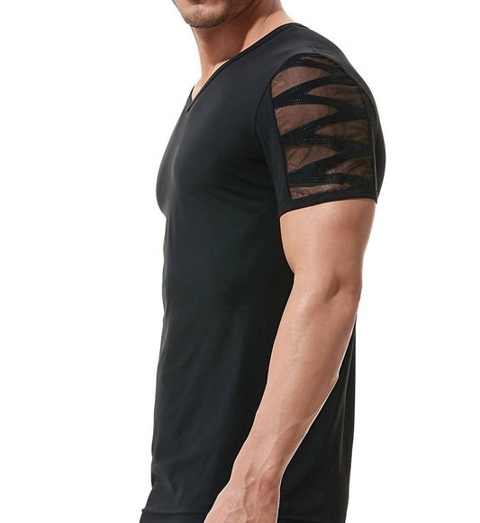 High-Line Laser Cut Embroidered T-Shirt