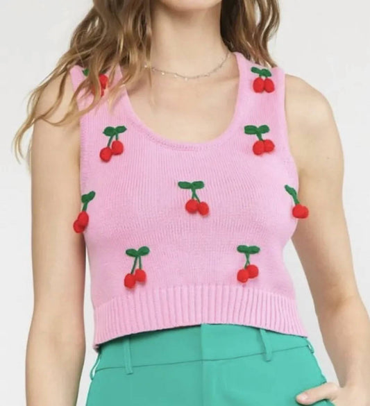 Entro - Cherry Knit Top