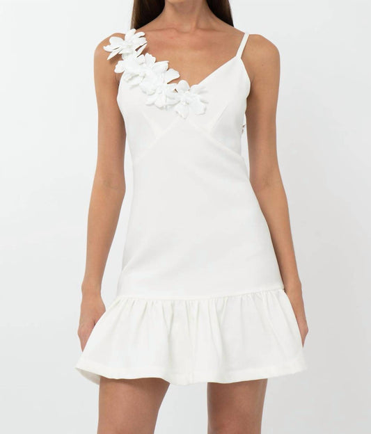 Adelyn Rae - Mirabel Floral Applique Ruffle Mini Dress