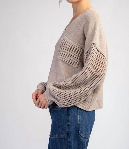 Ee:Some - Aria Open Knit Long Sleeve Sweater