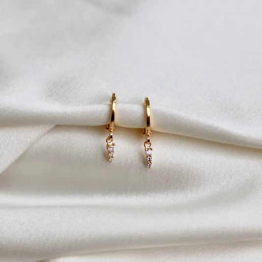 Katie Waltman - Women's Cubic Zirconia Stack Trio Huggie Earrings