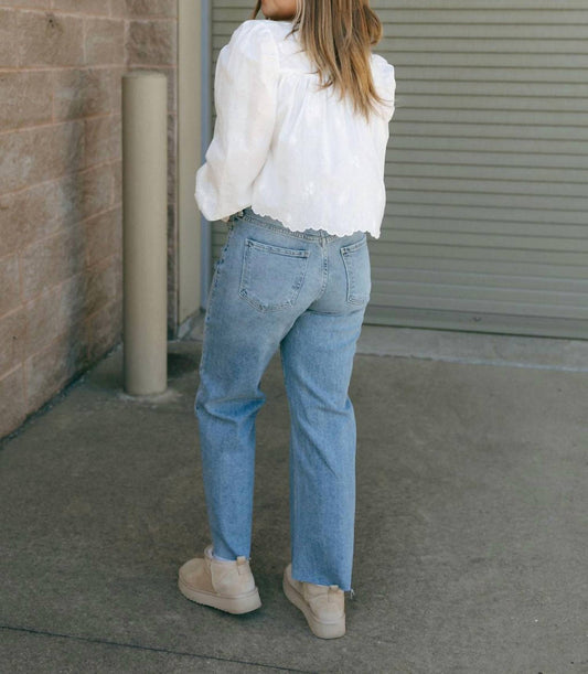 Mable - Scalloped Hem Balloon Top