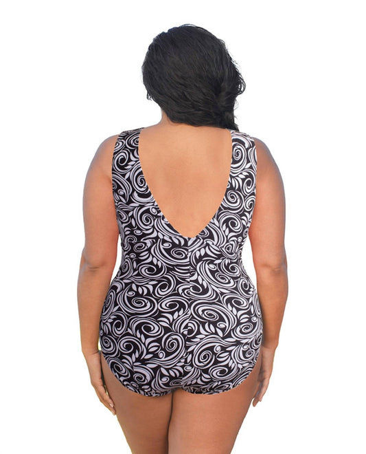 Always For Me - Double V Plunge One Piece Swimsuit - Plus Size
