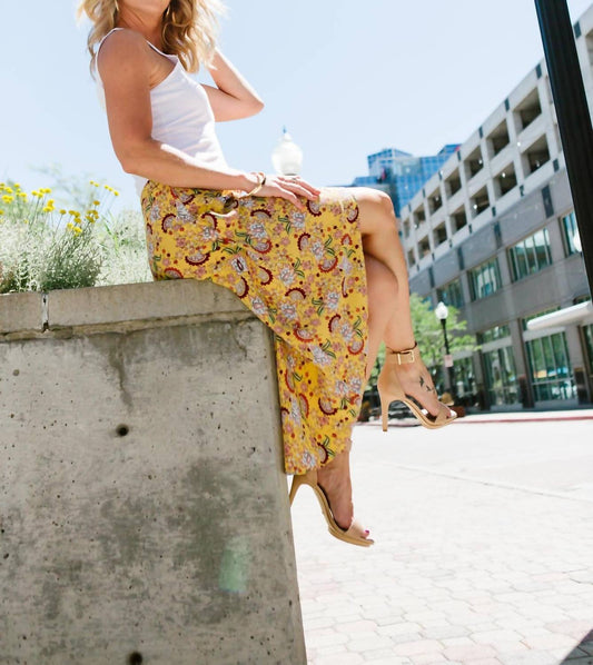 Jamie Faux Wrap Midi Skirt