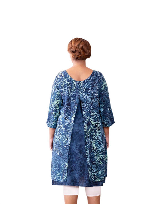 On The Plus Side - Sireli Batik Long Sleeve Dress - Plus Size