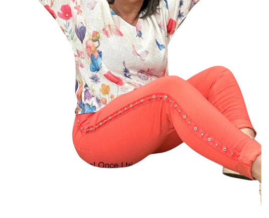 Made In Italy - Studs & Diamante Italian Magic Pants