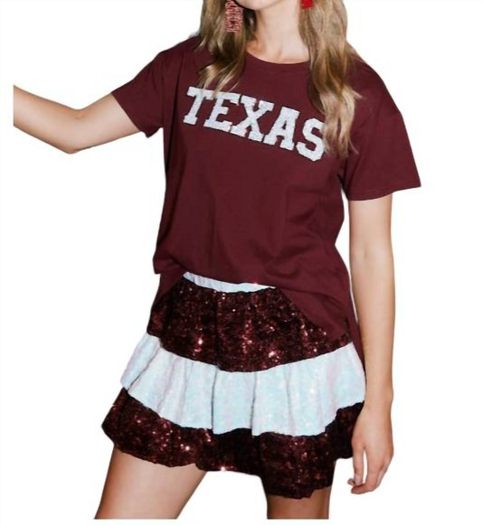Fantastic Fawn - Sequin Texas Stars & Fringe T-Shirt