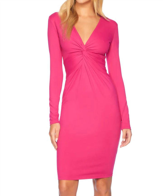 Susana Monaco - Twist Front Long Sleeves Dress
