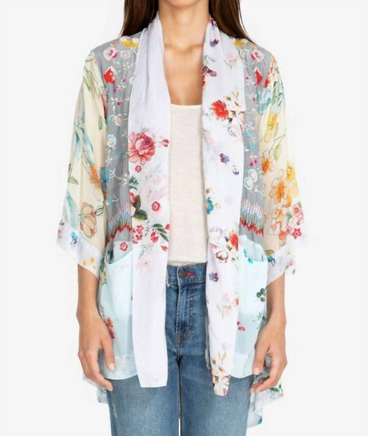 Johnny Was - Pastel Floral Embroidery Kimono