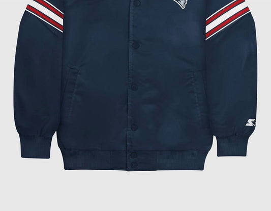 Starter - Men's New England Patriots Satin Full-snap Jacket