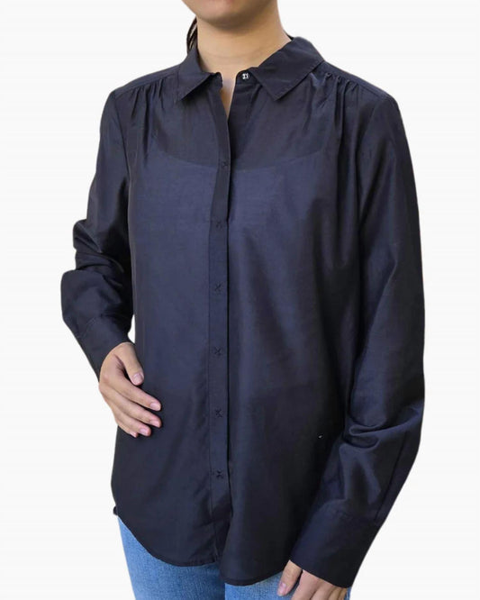 Go By Go Silk - Go Side Hustle Collared Button Top