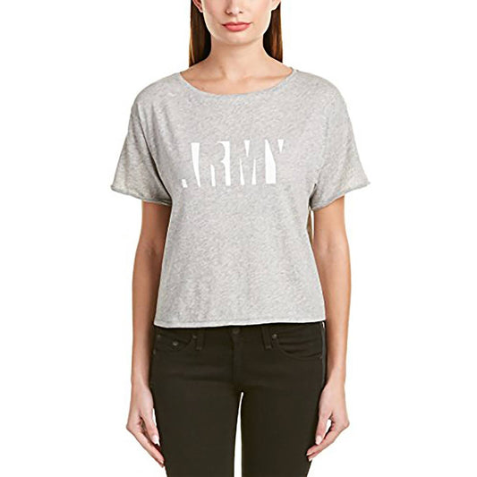 Women Heather Gray Graphic X-Boyfriend Cropped Tee