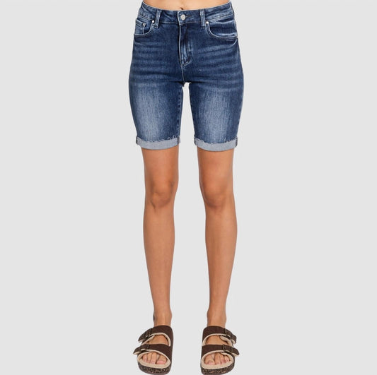 Petra153 - High Rise Bermuda Cuffed Hem Short