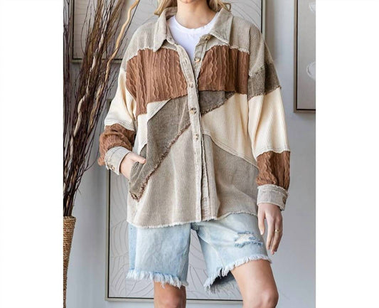 Oli & Hali - Colorblock Drop Shoulder Shacket