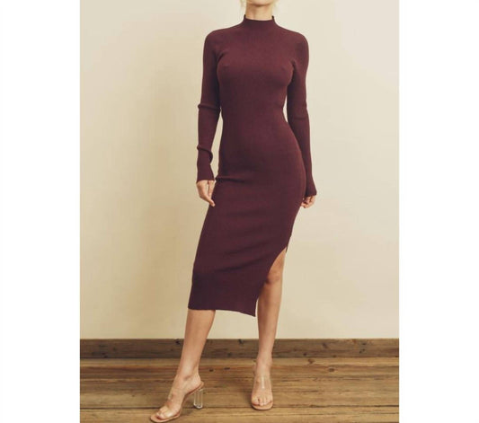 Dress Forum - Ribbed Knit Mock Neck Dress