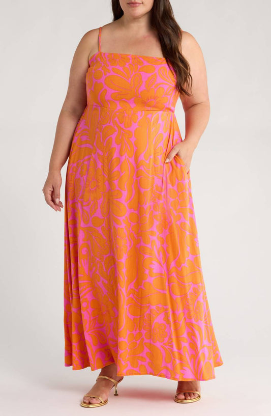 Sugarlips - Sunset Getaway Smocked Maxi Dress - Plus