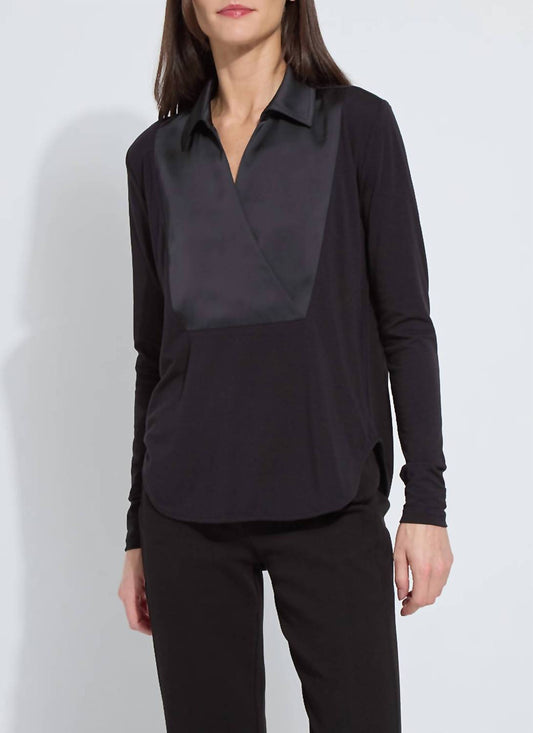 Lysse - Pietra Shirt Collar Mix Media Top