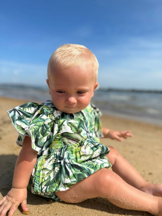 Vignette - Girl's Printed Miranda Ruffle Bubble Onesie