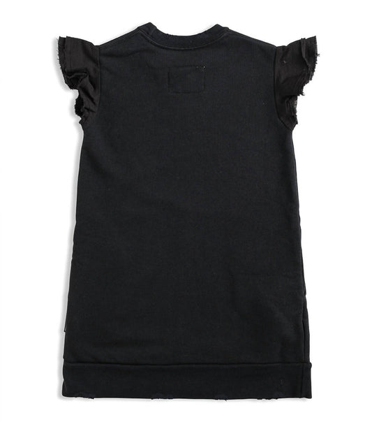 Girls Ruffled Sleeve Sweat Dress