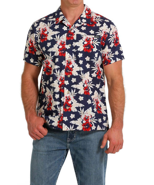 Cinch - Button Down Tropical Camp Shirt
