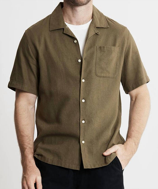Jachs New York - Linen Suffolk Short Sleeve Camp Shirt