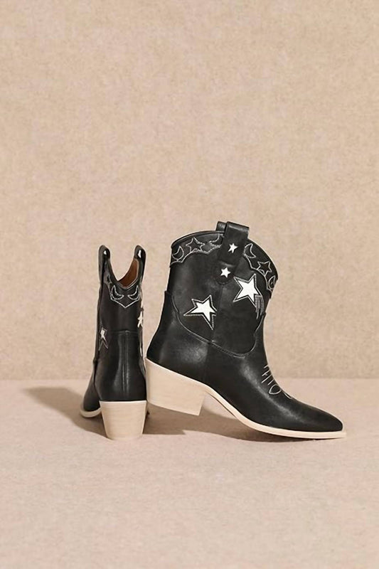 Miim - Women's Valeria Western Embroidered Ankle Boots