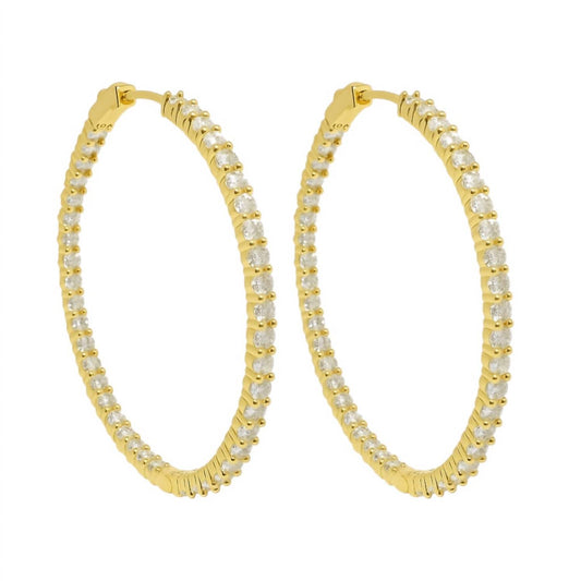 Allyanna Gifts - Women's Moissanite Inside Out Hinged Hoop Earrings