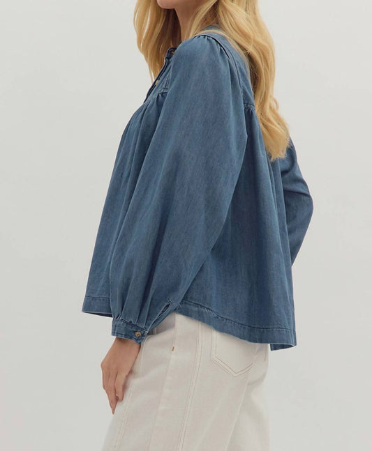 Entro - Abby Long Sleeve Denim Top