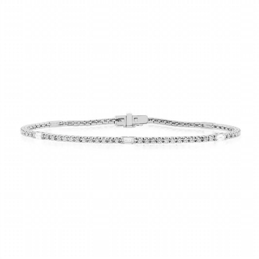 Diana M Jewels - Round And Baguette Diamond Tennis Bracelet