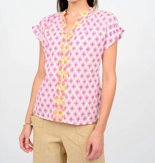 Ivy Jane - Women's Trellis Stitched Popover Top