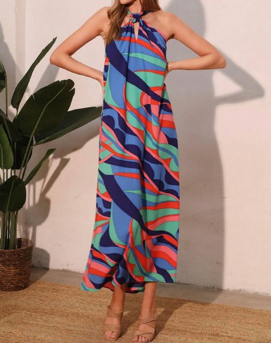 Tyche - Cut Out Halter Maxi Dress