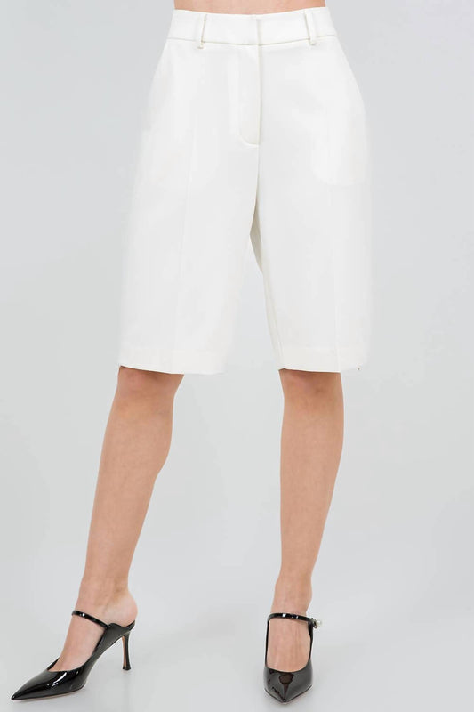Whiteroom+Cactus - Tailored Bermuda Shorts With Side Zipper