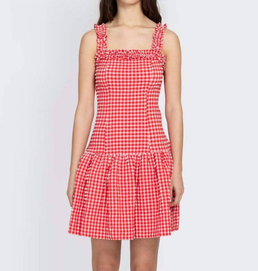 Ganni - Seersucker Strap Ruffle Mini Dress