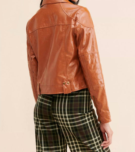 Free People - JOSIE JACKET COGNAC VEGAN