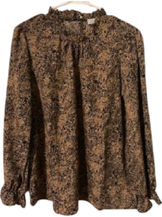Charlie Paige - Women's Animal Print Blouse - animal - blouses - brown