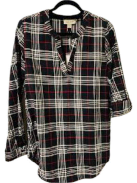 Charlie Paige - Women's Plaid Top - black - clothing - plaid - check