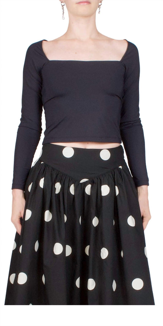 Ciao Lucia - Ines Jersey Top - black - clothing - crop - tops