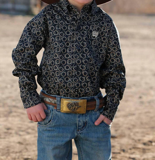 Cinch - Toddler Boys Plain Weave Shirt - black - clothing - kids