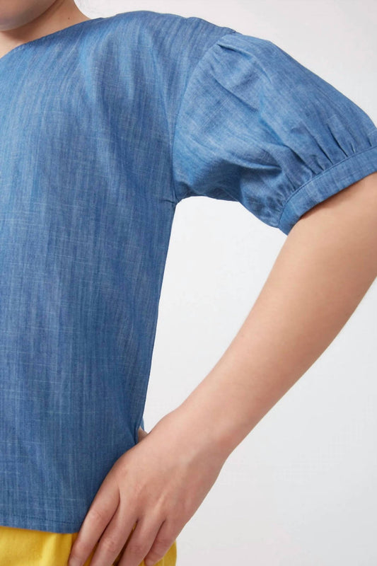 Compania Fantastica - Girl's Cowboy Top - blouses - blue - clothing