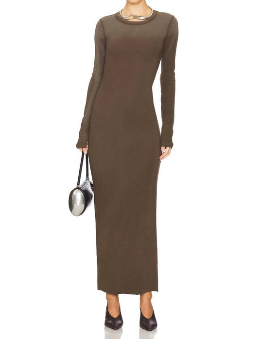 Cotton Citizen - Verona Crewneck Maxi Dress - brown - clothing - cotton - blend