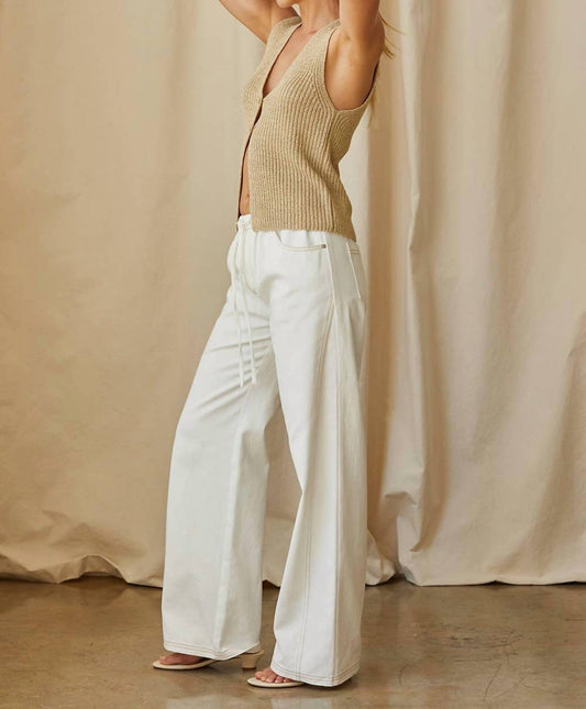 Crescent - Rena Denim Wide Leg Pants - clothing - cotton - pants